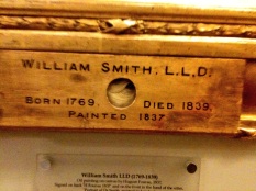 The famous lock of hair, beneath Smith's portrait.